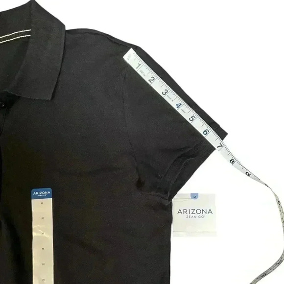 Arizona Medium Kids Polo Collared Black Shirt 3 Buttons Down the front NWT Kids - Picture 6 of 6